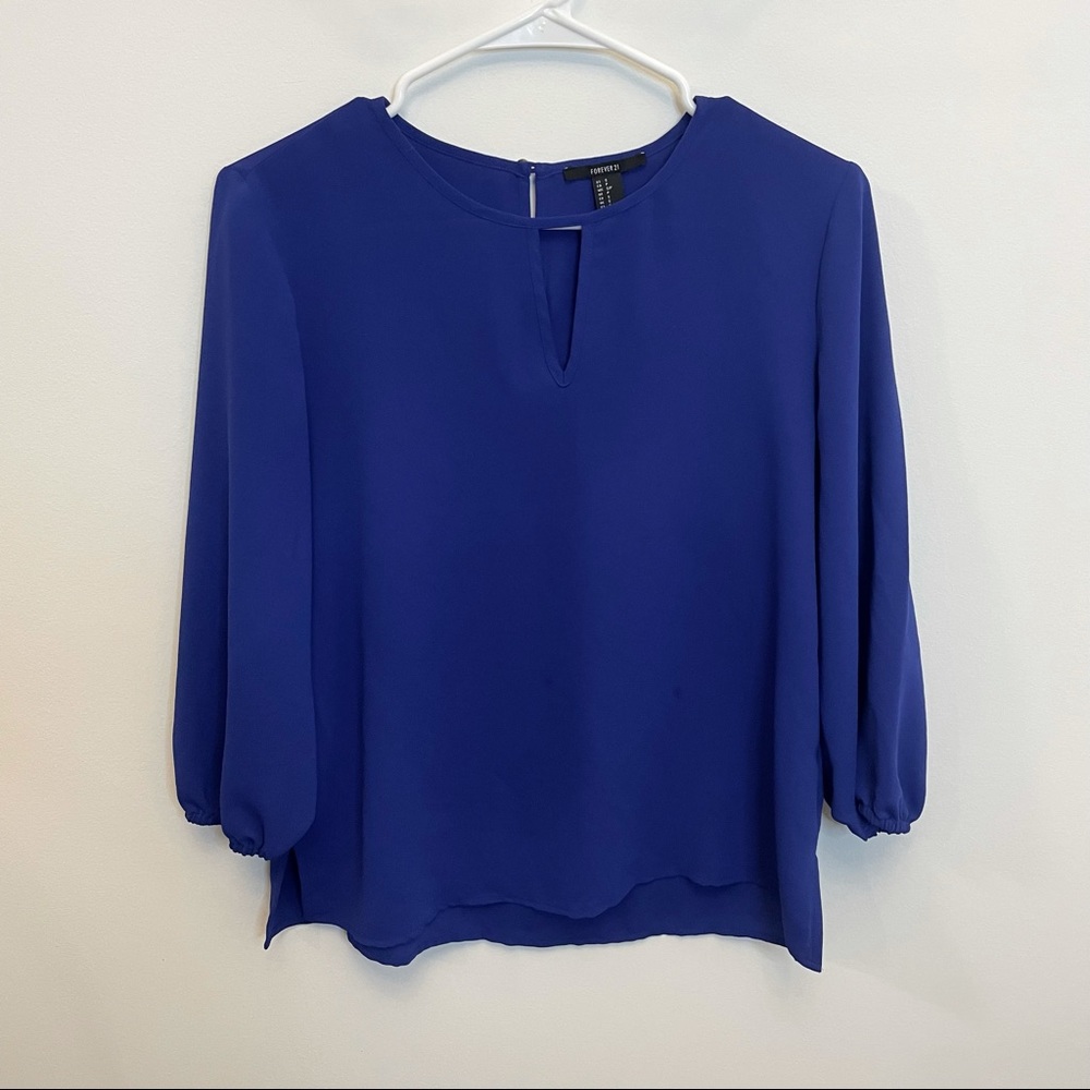 Royal blue 3/4 sleeve blouse